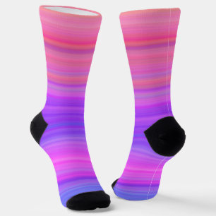 Chaussette Motif rayures rose violet coloré