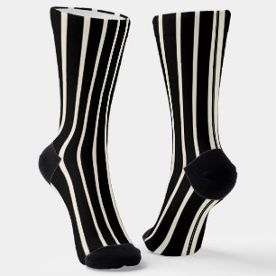 Chaussette motif-rayures-verticales-noir-blanc-classique