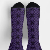 Chaussette Motif Rétro de Couleur Violet Foncé (Haut)