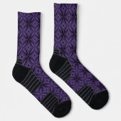 Chaussette Motif Rétro de Couleur Violet Foncé (Droite)