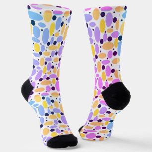 Chaussette motif rétro haricot gris jaune pour décoration à d