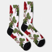 Chaussette Motif Rose Red Long Stem (Droite)