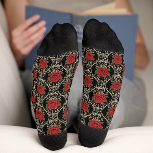 Chaussette Motif Roses Gothiques (Fond)