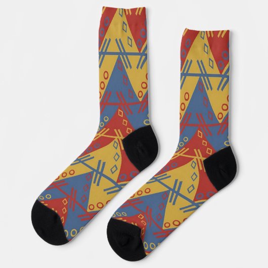 Chaussette Motif rouge or et bleu du Sud-Ouest (Gauche)