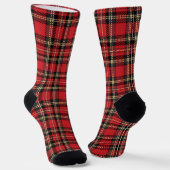 Chaussette Motif rustique rouge rouge tartan plaid (Angulaire)