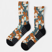 Chaussette Motif sans couture avec filles noires et blanches (Gauche)