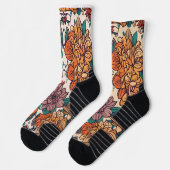 Chaussette motif sans couture avec fleurs (Gauche)