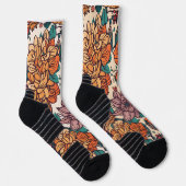 Chaussette motif sans couture avec fleurs (Droite)