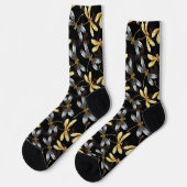 Chaussette Motif sans couture avec libellules d'or (Gauche)
