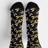 Chaussette Motif sans couture avec libellules d'or (Haut)