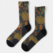 Chaussette Motif sans couture Citrouille et carotte arrière - (Gauche)