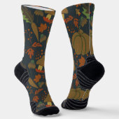 Chaussette Motif sans couture Citrouille et carotte arrière - (Angulaire)