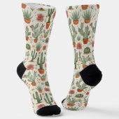 Chaussette Motif sans couture de cactus de désert succulent (Angulaire)