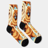 Chaussette Motif sans couture de Chow-Chow Retro (Droite)