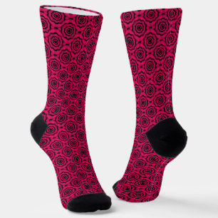 Chaussette Motif sans couture de fleur noire de framboise