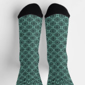 Chaussette Motif sans couture de fleurs noir sarcelle (Haut)