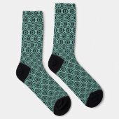 Chaussette Motif sans couture de fleurs noir sarcelle (Droite)