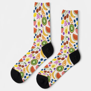 Chaussette Motif sans couture de fruits gribouillés mignons