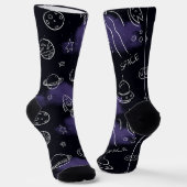 Chaussette Motif sans couture de l'espace extérieur violet fa (Angulaire)