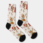 Chaussette Motif sans couture de Noël de Corgi mignon (Droite)