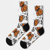Chaussette Motif sans couture de papillon monarque dessiné à (Gauche)