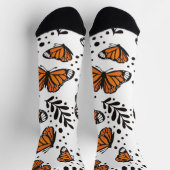 Chaussette Motif sans couture de papillon monarque dessiné à (Haut)