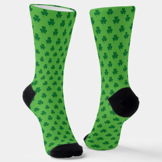 Chaussette Motif Shamrock vert de la Saint-Patrick (Angulaire)