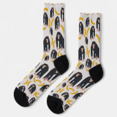 Chaussette Motif singe chimpanzé et banane (Gauche)
