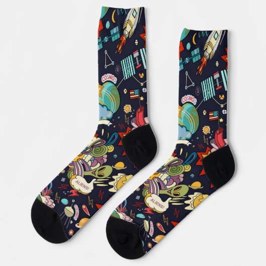 Chaussette Motif spatial (Gauche)