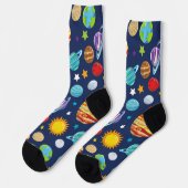 Chaussette Motif spatial, Planètes, Étoiles, Cosmos, Galaxie (Gauche)