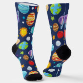 Chaussette Motif spatial, Planètes, Étoiles, Cosmos, Galaxie (Angulaire)