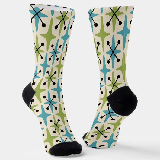 Chaussette Motif Starburst moderne du milieu du siècle (Angulaire)