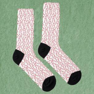 Chaussette Motif sucre de canne rouge et blanc