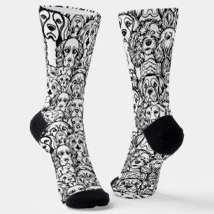 Chaussette Motif Tête de Chien