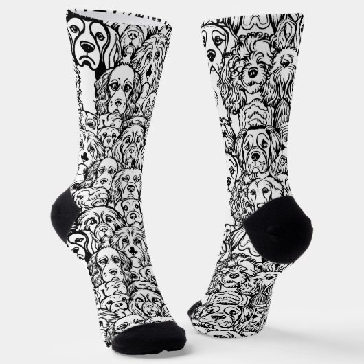 Chaussette Motif Tête de Chien (Angulaire)