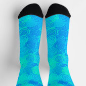 Chaussette Motif Tourbillons Bleu Sarcelle (Haut)