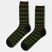 Chaussette Motif traditionnel rouge tartan vert foncé (Gauche)
