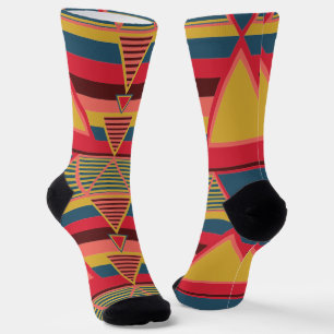 Chaussette Motif triangle coloré panafricain Unisex