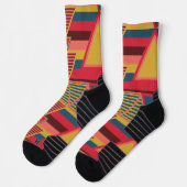 Chaussette Motif triangle coloré panafricain Unisex (Gauche)