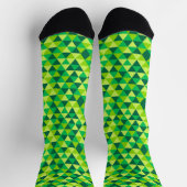 Chaussette Motif triangle diamant rétro or vert (Haut)