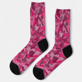 Chaussette Motif Triangle Gris Rose (Gauche)