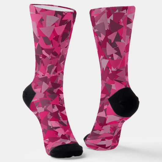 Chaussette Motif Triangle Gris Rose (Angulaire)