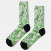 Chaussette Motif Triangle Gris Vert (Gauche)