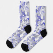 Chaussette Motif Triangle Gris Violet (Gauche)