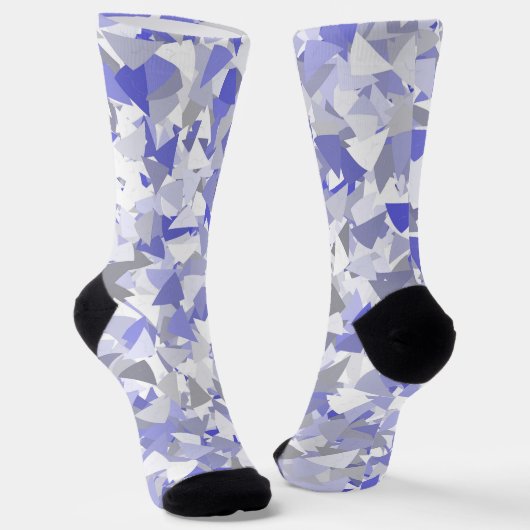 Chaussette Motif Triangle Gris Violet (Angulaire)