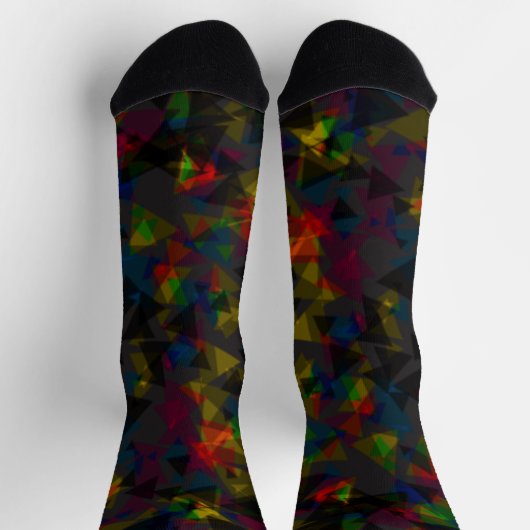 Chaussette Motif triangle noir foncé Abstrait Cool élégant (Haut)
