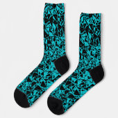 Chaussette Motif Triangle Noir Sarcelle (Gauche)
