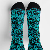 Chaussette Motif Triangle Noir Sarcelle (Haut)