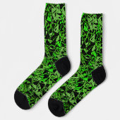 Chaussette Motif Triangle Noir Vert (Gauche)