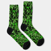 Chaussette Motif Triangle Noir Vert (Droite)